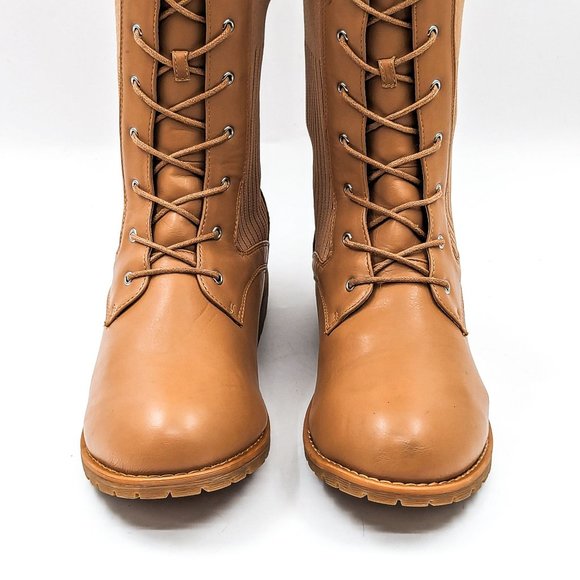 Journee Collection Women Tru Comfort Beige Vegan Leather Combat Boots size 12 - Picture 12 of 12